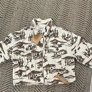 Western Print Denim Jacket